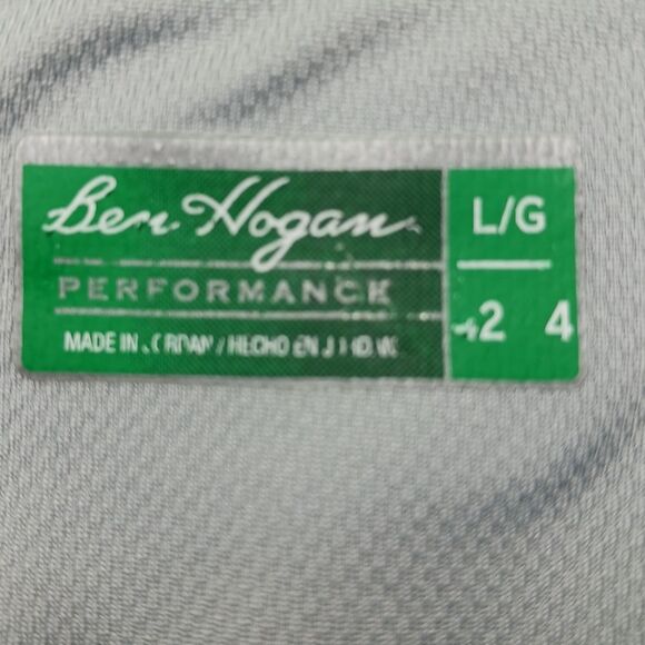 Ben Hogan Performance Men's Large  Golf Shirt/ Polo Shirt Blue/ Neon Green Strip - Picture 6 of 11